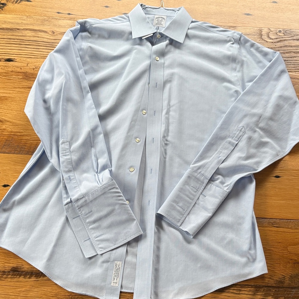 Brooks Brothers Light Blue French Cuff Dress Shirt - 16-1/2 - 35